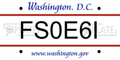 FS0E6I District Of Columbia License Plate