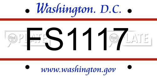FS1117 District Of Columbia License Plate