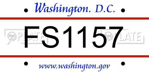 FS1157 District Of Columbia License Plate