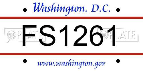 FS1261 District Of Columbia License Plate