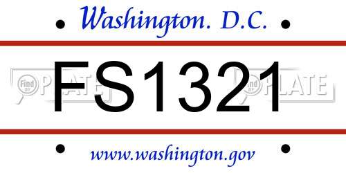FS1321 District Of Columbia License Plate