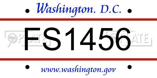 FS1456 District Of Columbia License Plate