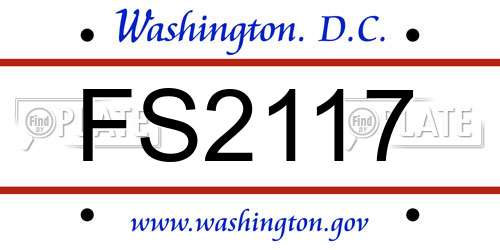 FS2117 District Of Columbia License Plate