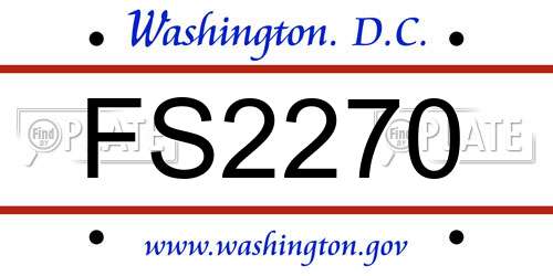 FS2270 District Of Columbia License Plate