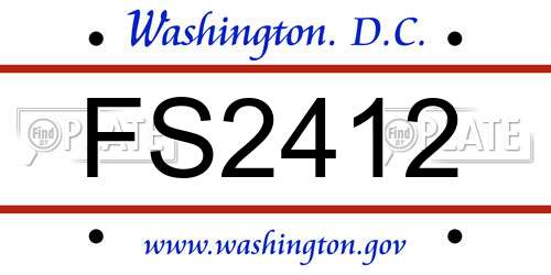 FS2412 District Of Columbia License Plate