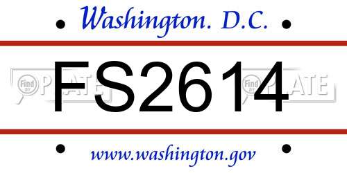 FS2614 District Of Columbia License Plate
