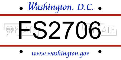 FS2706 District Of Columbia License Plate