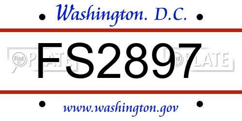 FS2897 District Of Columbia License Plate