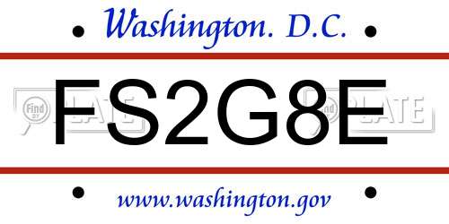 FS2G8E District Of Columbia License Plate