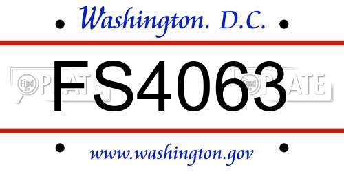 FS4063 District Of Columbia License Plate