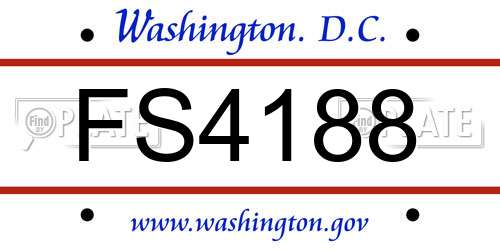 FS4188 District Of Columbia License Plate