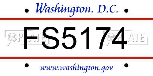FS5174 District Of Columbia License Plate