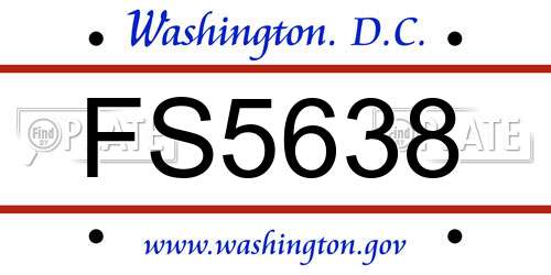 FS5638 District Of Columbia License Plate