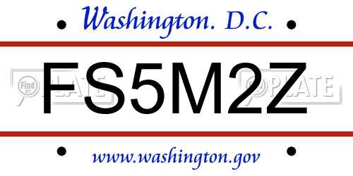 FS5M2Z District Of Columbia License Plate