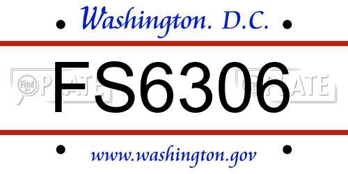 FS6306 District Of Columbia License Plate