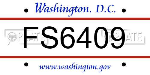 FS6409 District Of Columbia License Plate