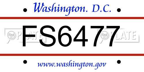 FS6477 District Of Columbia License Plate