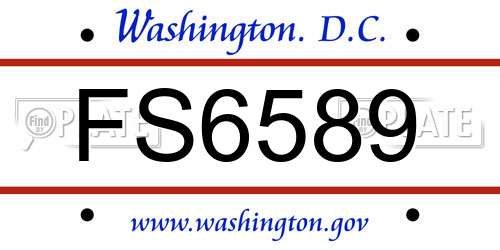 FS6589 District Of Columbia License Plate