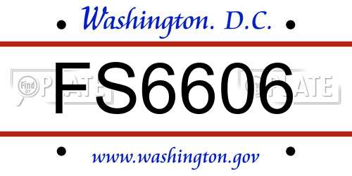 FS6606 District Of Columbia License Plate