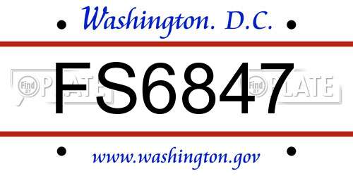 FS6847 District Of Columbia License Plate