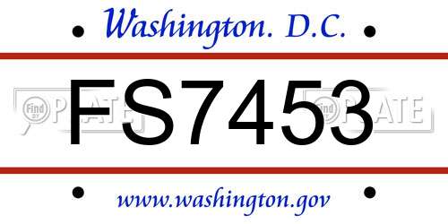FS7453 District Of Columbia License Plate