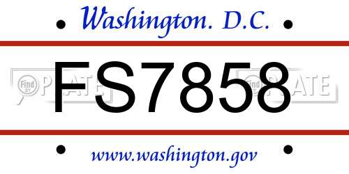 FS7858 District Of Columbia License Plate