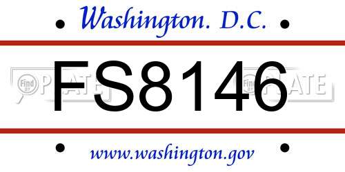 FS8146 District Of Columbia License Plate