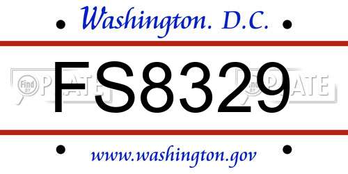 FS8329 District Of Columbia License Plate