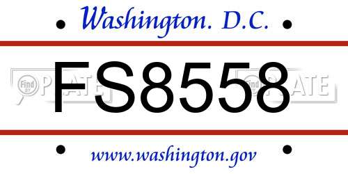 FS8558 District Of Columbia License Plate