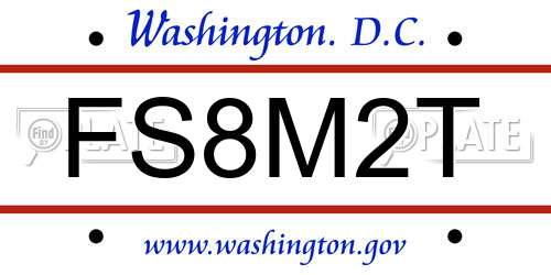 FS8M2T District Of Columbia License Plate