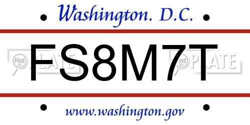 FS8M7T District Of Columbia License Plate