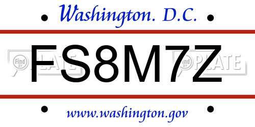 FS8M7Z District Of Columbia License Plate
