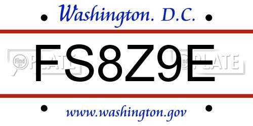 FS8Z9E District Of Columbia License Plate