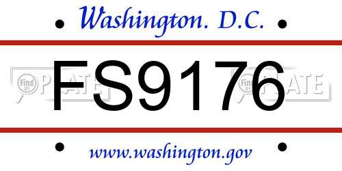 FS9176 District Of Columbia License Plate