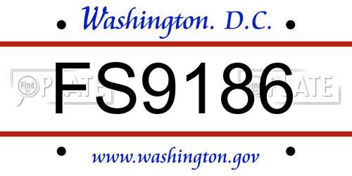 FS9186 District Of Columbia License Plate