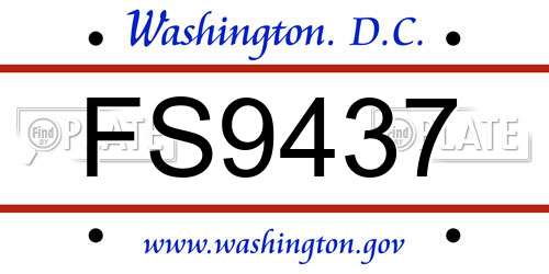 FS9437 District Of Columbia License Plate