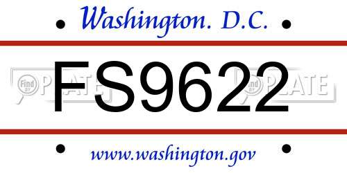FS9622 District Of Columbia License Plate