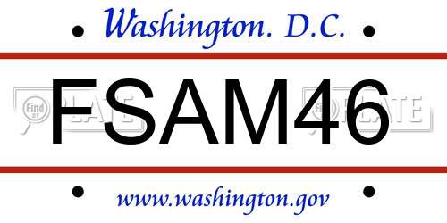 FSAM46 District Of Columbia License Plate
