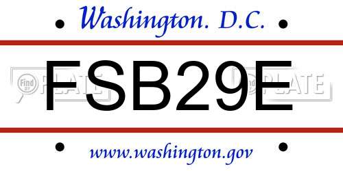 FSB29E District Of Columbia License Plate