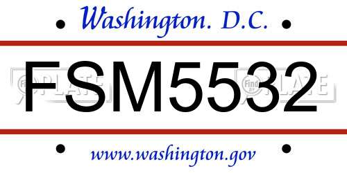 FSM5532 District Of Columbia License Plate
