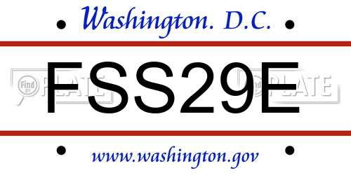 FSS29E District Of Columbia License Plate