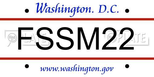 FSSM22 District Of Columbia License Plate