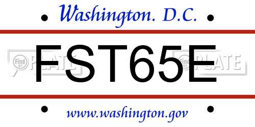 FST65E District Of Columbia License Plate