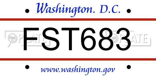 FST683 District Of Columbia License Plate