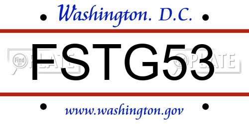 FSTG53 District Of Columbia License Plate