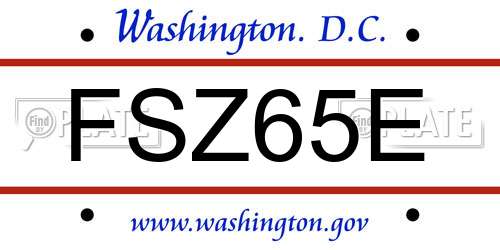FSZ65E District Of Columbia License Plate