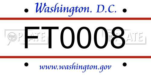 FT0008 District Of Columbia License Plate