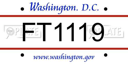 FT1119 District Of Columbia License Plate
