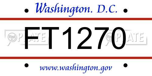 FT1270 District Of Columbia License Plate