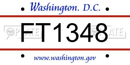 FT1348 District Of Columbia License Plate